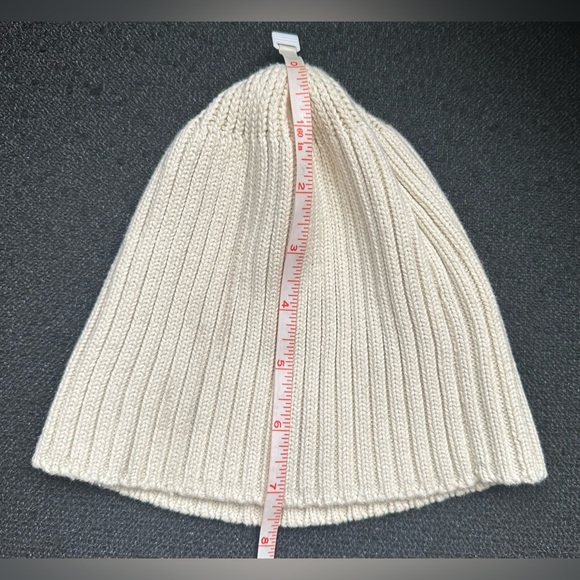 ribbed cotton beanie · cream · one size - Picture 4 of 5